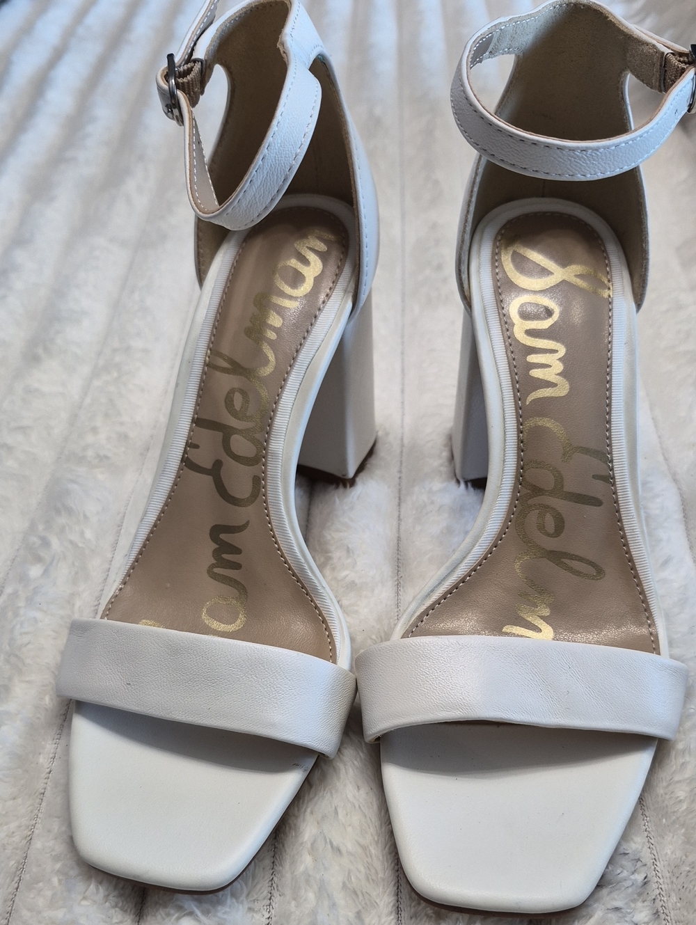 SAM EDELMAN DANIELLA LEATHER BLOCK HEEL SANDALS WOMEN'S SZ 5 M $165 - Picture 4 of 11